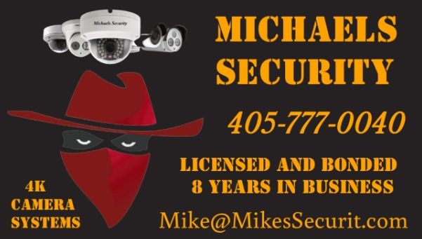 Michaels Security camera systems sign