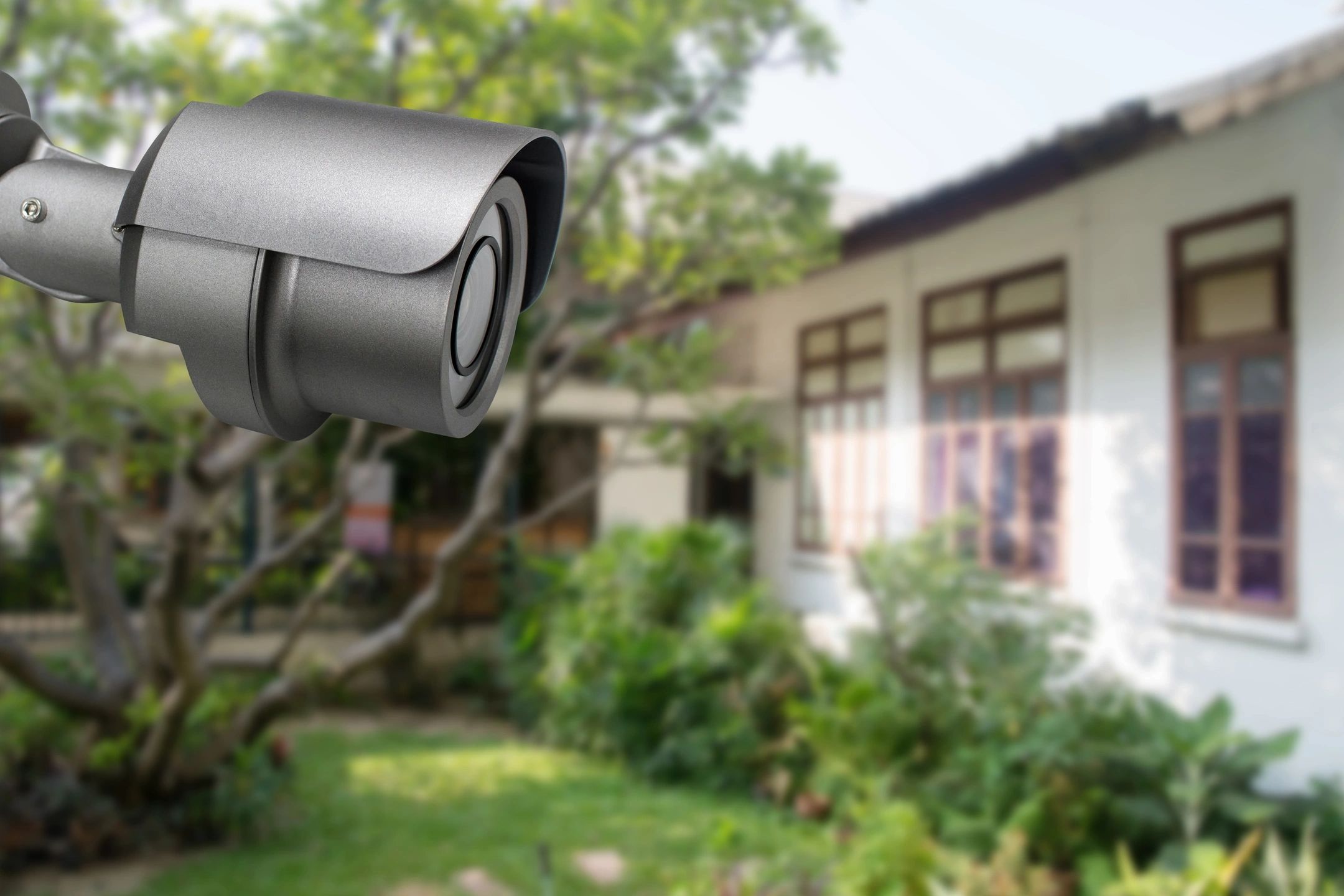 Outdoor security camera at a home