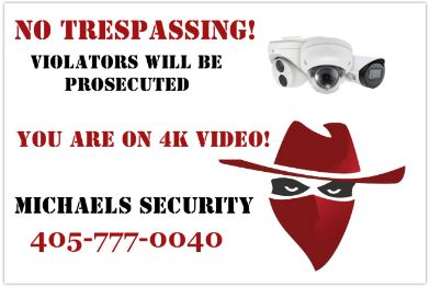 High resolution surveillance warning sign